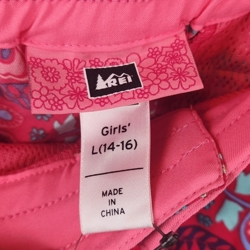 REI Girls Floral Splash Water‎ Short Dragon Fruit Large 14-16 NWT Holiday Vacay